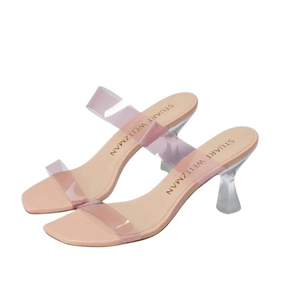 Stuart Weitzman Womens Kristal High Heel Sandals US 6.5 Pink Clear NIB - Picture 1 of 13
